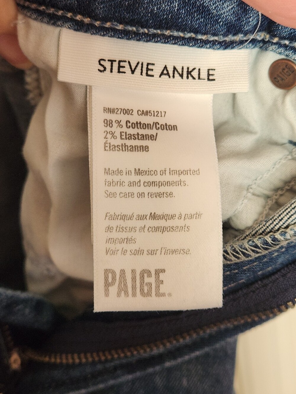 PAIGE High Rise Stevie Ankle Straight - Stoneview - Like New - Picture 6 of 9